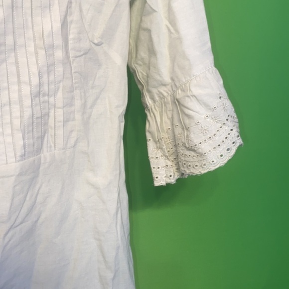 Ladies New button RK Light Green 3/4 Sleeve Top NWT Pin tuck shirt size Medium - Picture 4 of 6